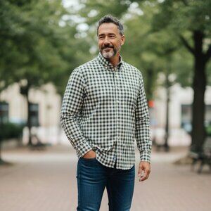 Van Heusen Men's plaid Cotton Blend No Iron Long Sleeve multicolor size XXL